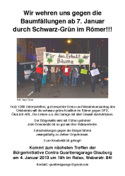 Plakat der Bürgerinitiative Contra Quartiersgarage Glauburgschule